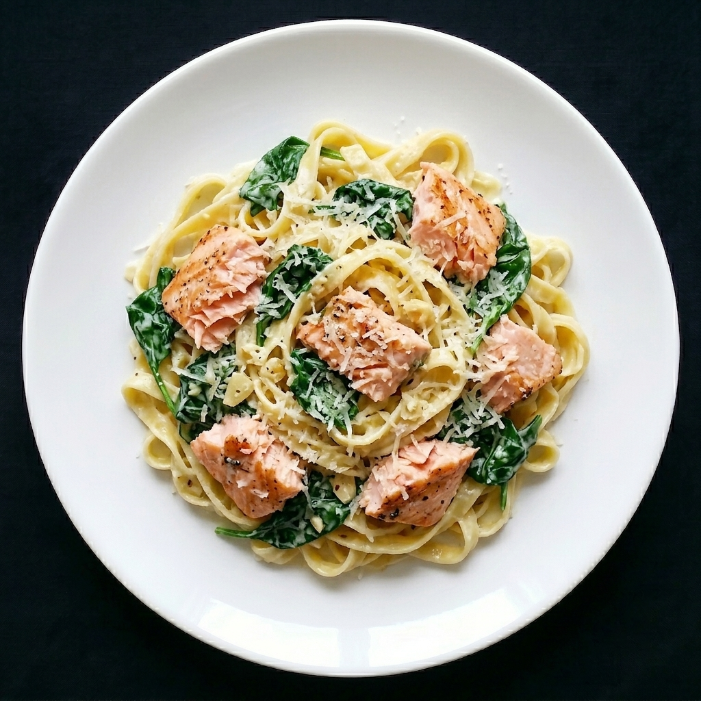 Pasta al Salmone e Spinaci
